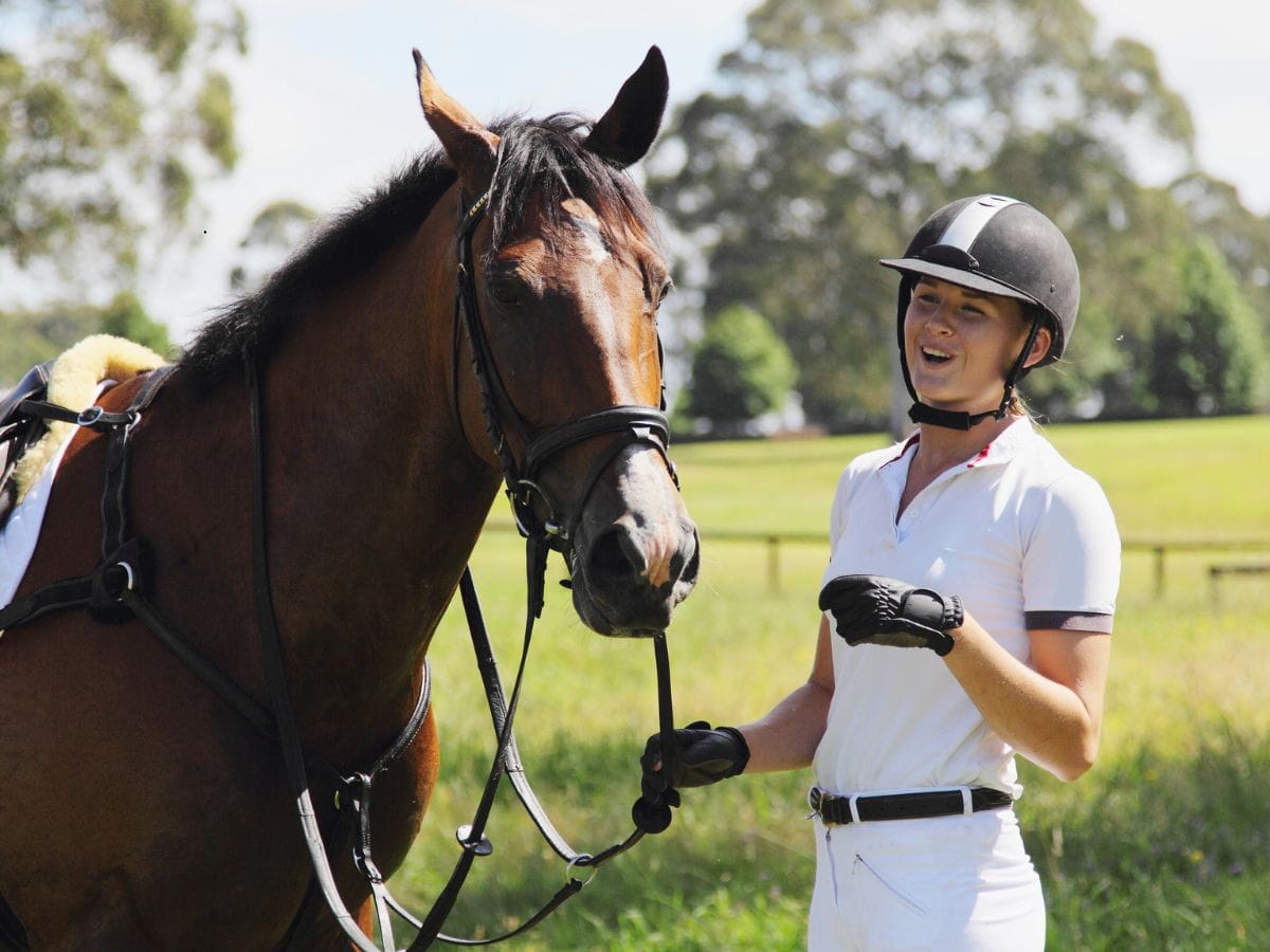Cavalière en préparation de concours